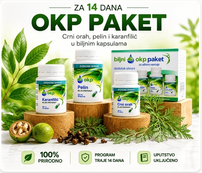 OKP paket: prirodna podrška organizmu uz crni orah, pelin i karanfilić