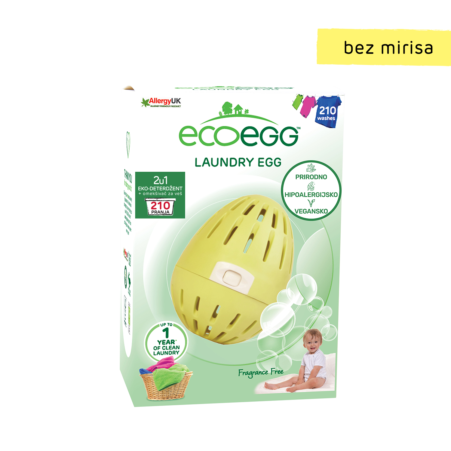 ECOEGG EKO DETERDŽENT I OMEKŠIVAČ BEZ MIRISA 210 PRANJA 
