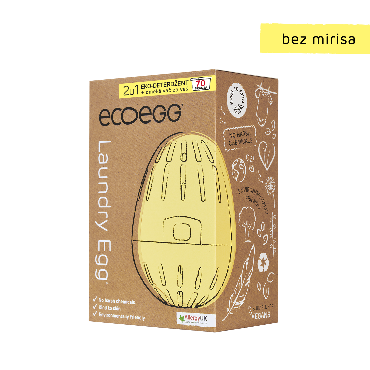 ECOEGG EKO DETERDŽENT I OMEKŠIVAČ BEZ MIRISA 70 PRANJA 