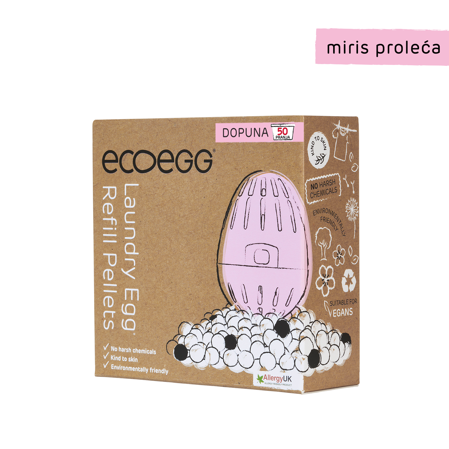 ECOEGG DOPUNA 2U1 EKO DETERDŽENT I OMEKŠIVAČ MIRIS PROLEĆA  50 PRANJA 